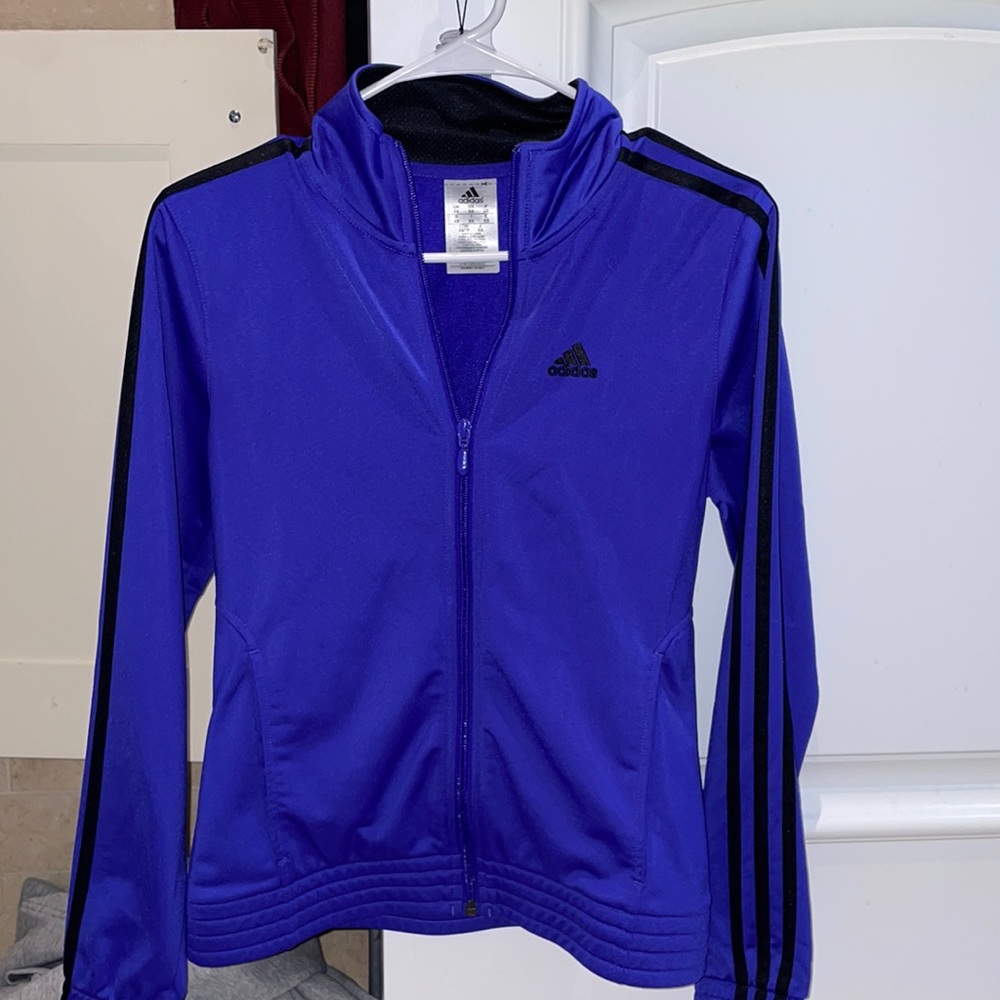 Adidas sweatsuit jacket purple size extra small